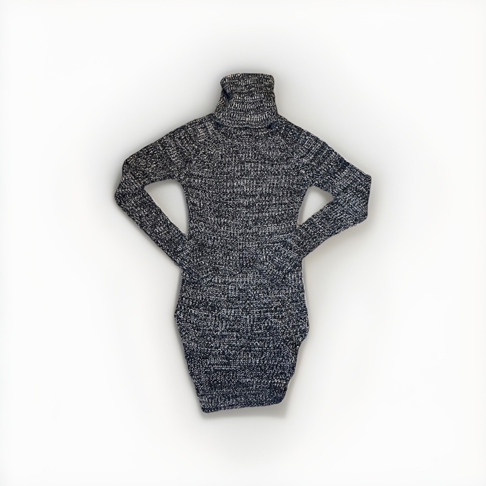 Derek Heart Women's Small Longline Sweater Tunic Marled Knit Turtleneck